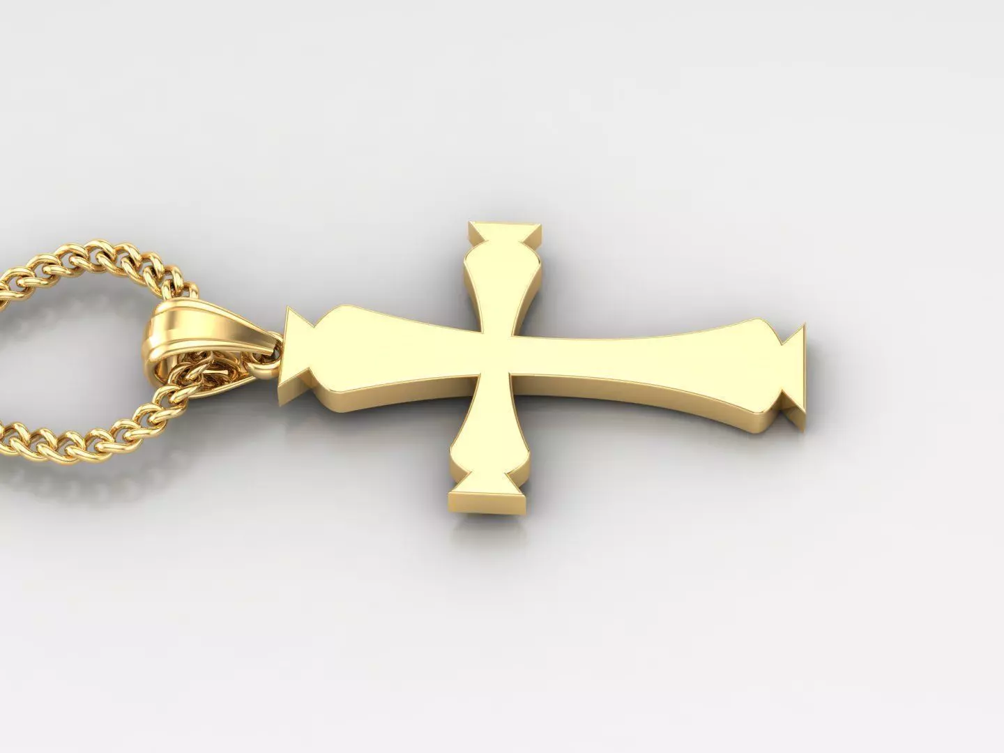 18K Gold Cross Pendant 3DM STL 1CP048 3D print model