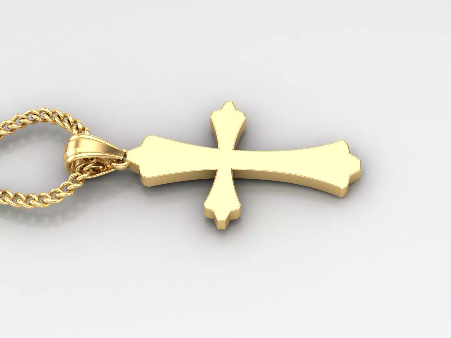 18K Gold Cross Pendant 3DM STL 1CP043 3D print model