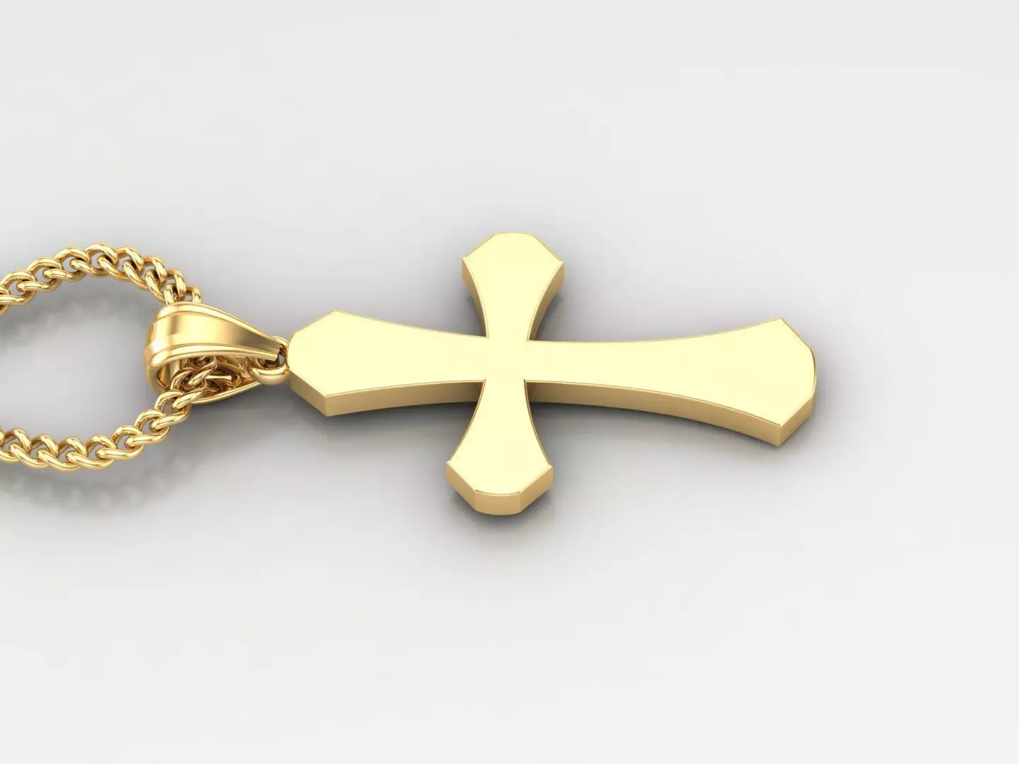 18K Gold Cross Pendant 3DM STL 1CP041 3D print model
