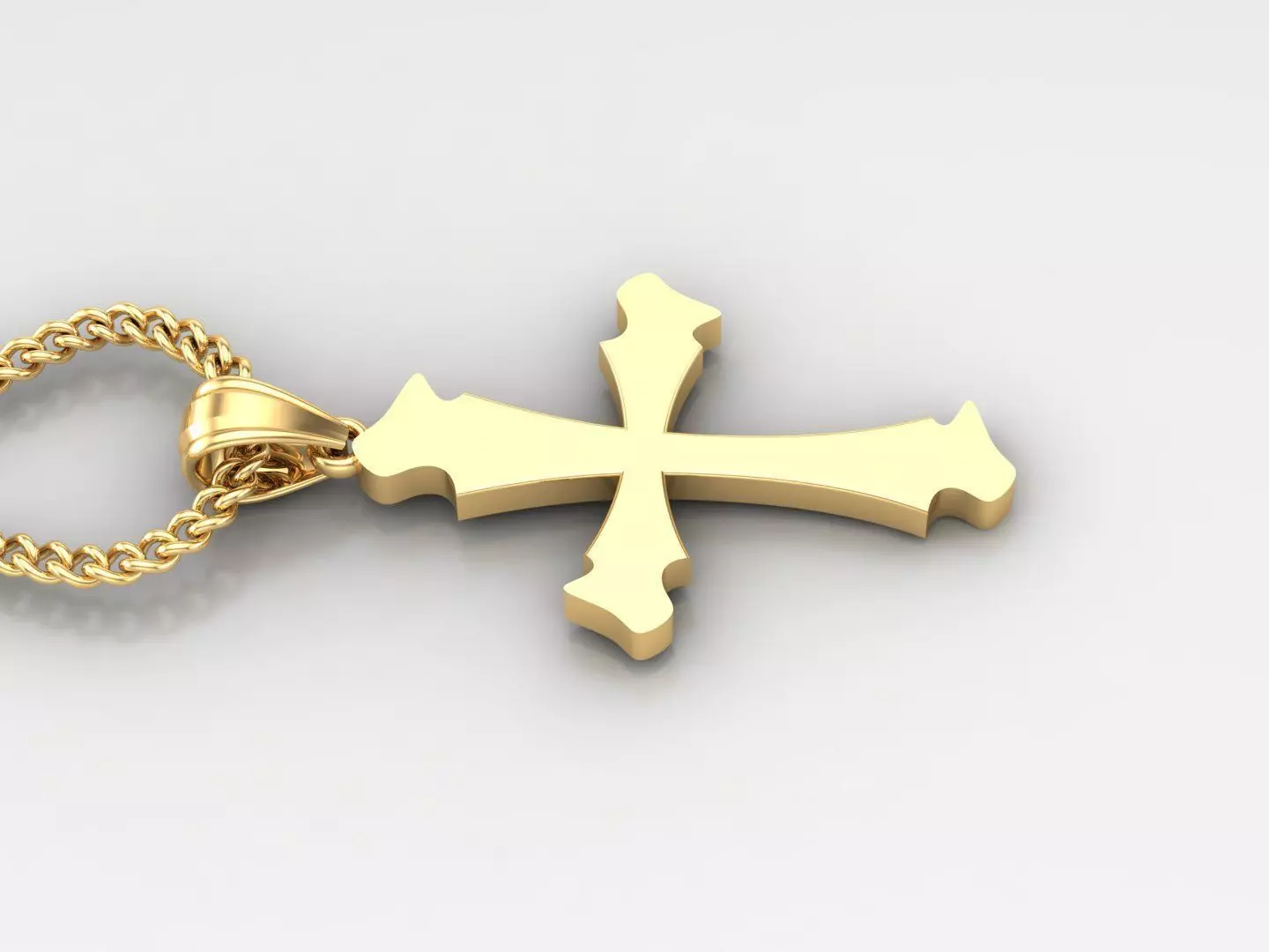 18K Gold Cross Pendant 3DM STL 1CP040 3D print model