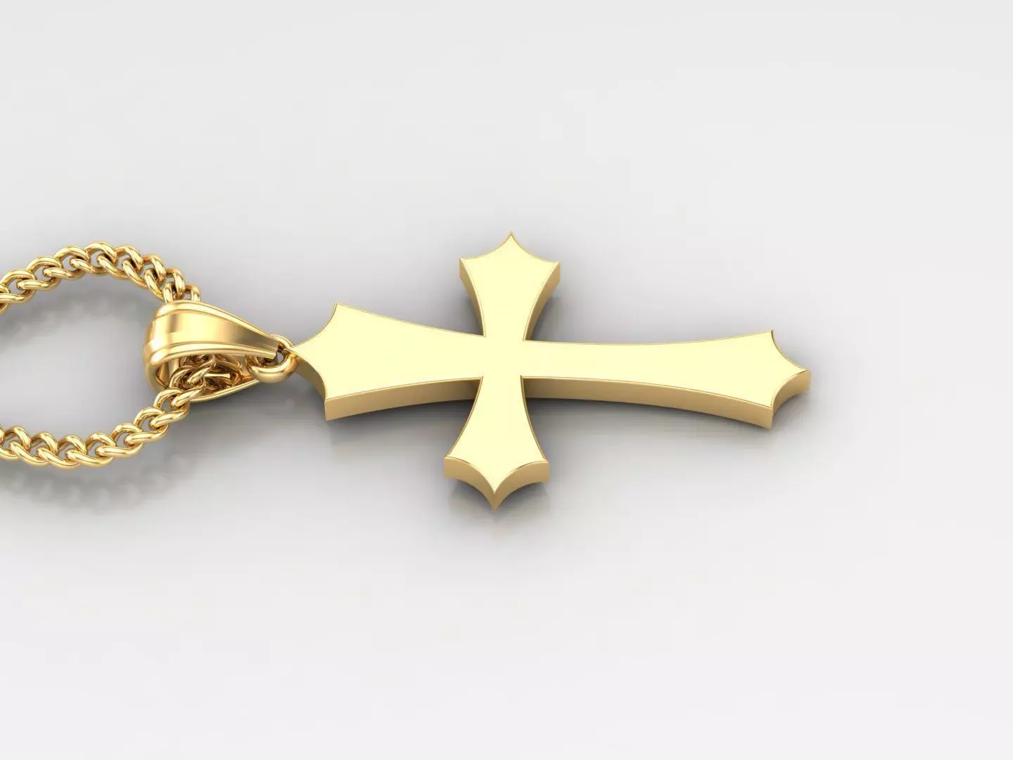 18K Gold Cross Pendant 3DM STL 1CP039 3D print model
