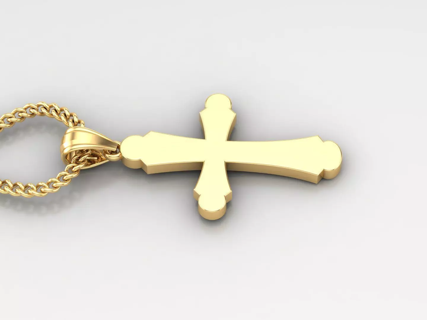 18K Gold Cross Pendant 3DM STL 1CP038 3D print model