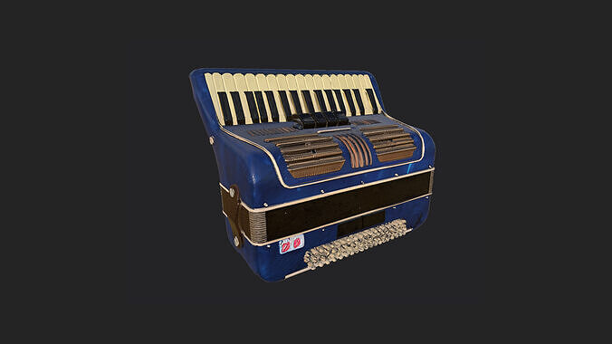 Accordion3D Model 003 Low-poly 3D model