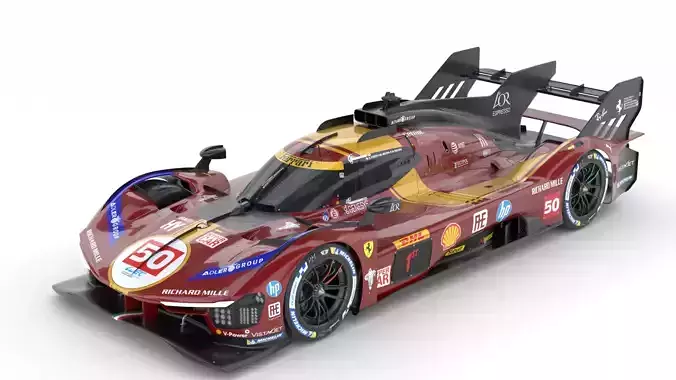 Ferrari 499P LMH 2025 WEC 3D model