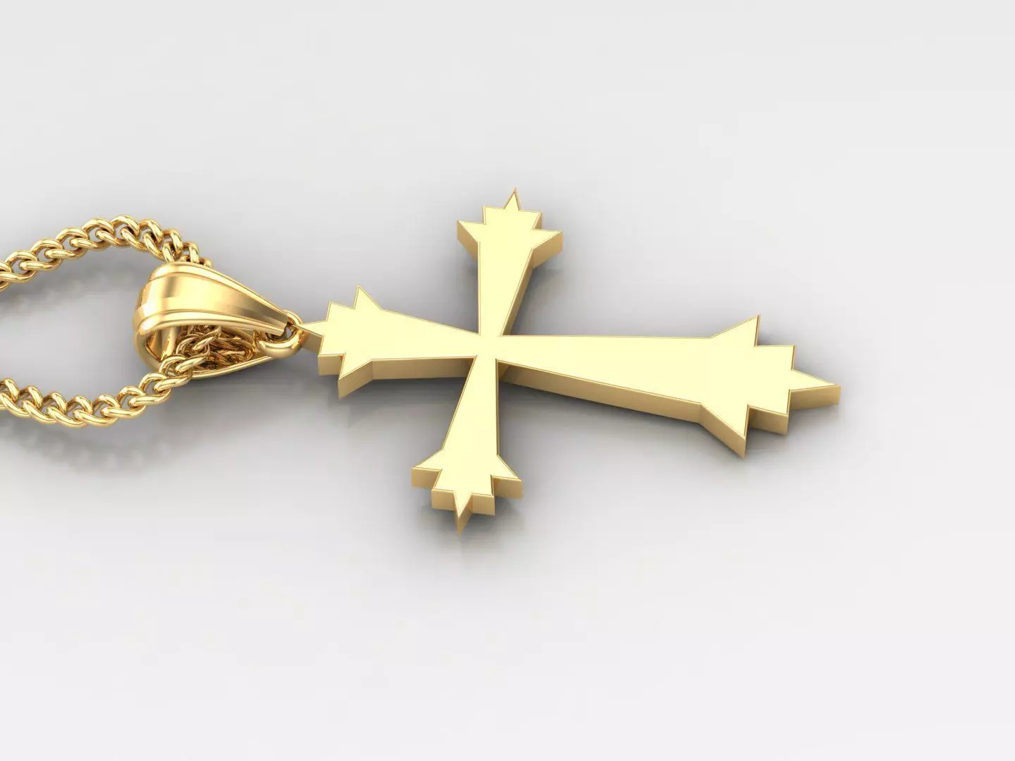 18K Gold Cross Pendant 3DM STL 1CP004 3D print model