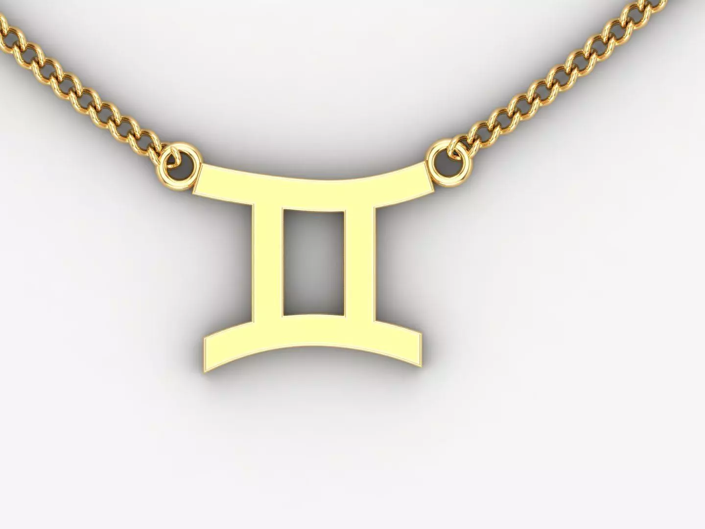 18K Gold Gemini Pendant V1 3D print model_0