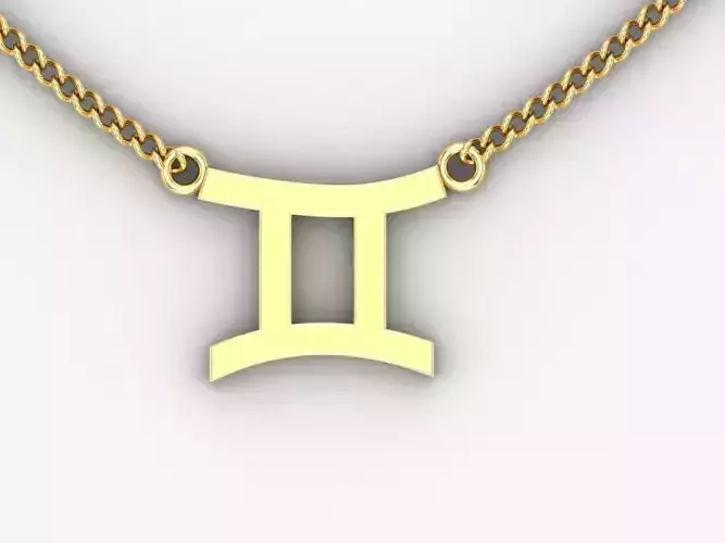 18K Gold Gemini Pendant V1