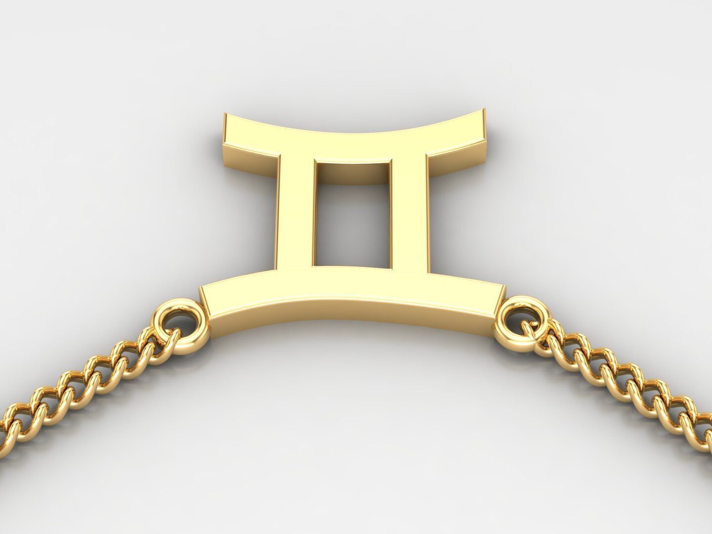 18K Gold Gemini Pendant V1 3D print model_4