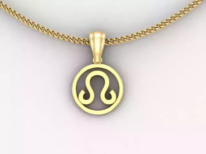 18K Gold Leo Pendant V2