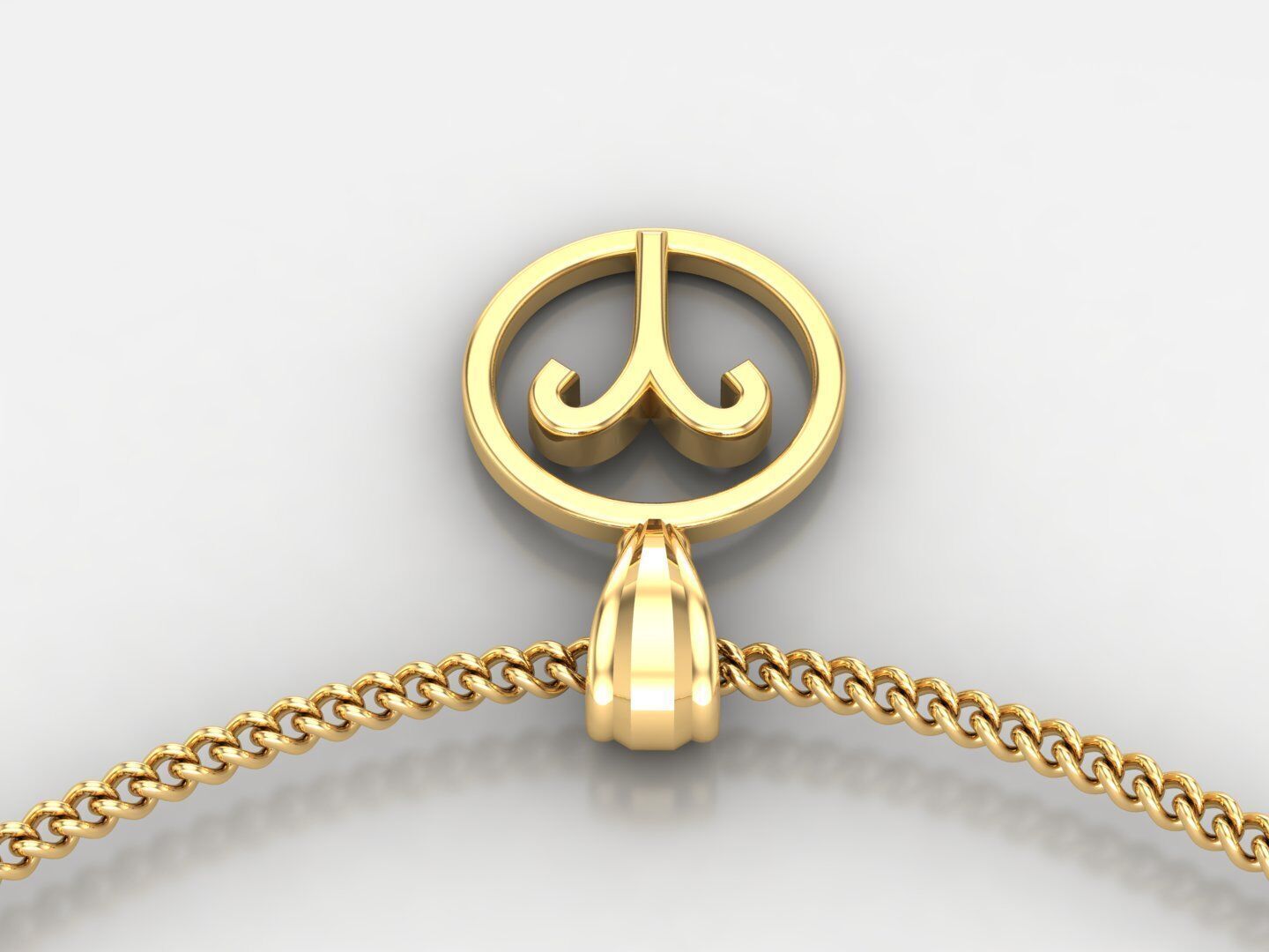 18K Gold Aries Pendant V2 3D print model_5