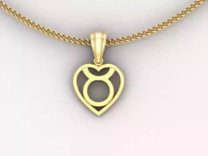 18K Gold Taurus Pendant V3