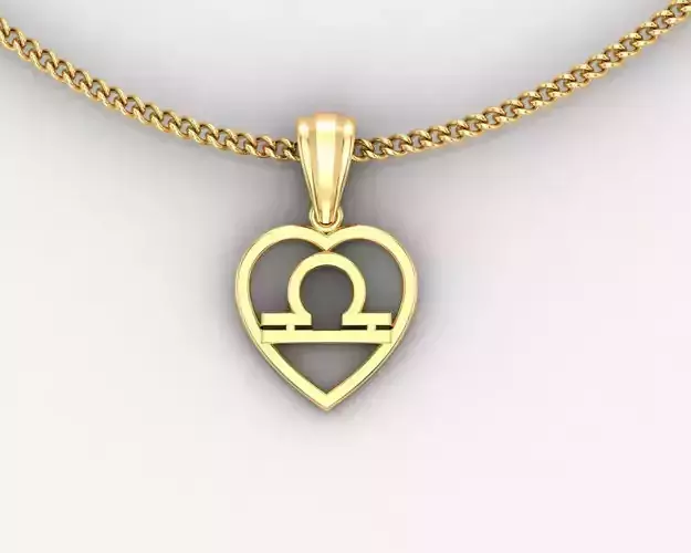 18K Gold Libra Pendant V3