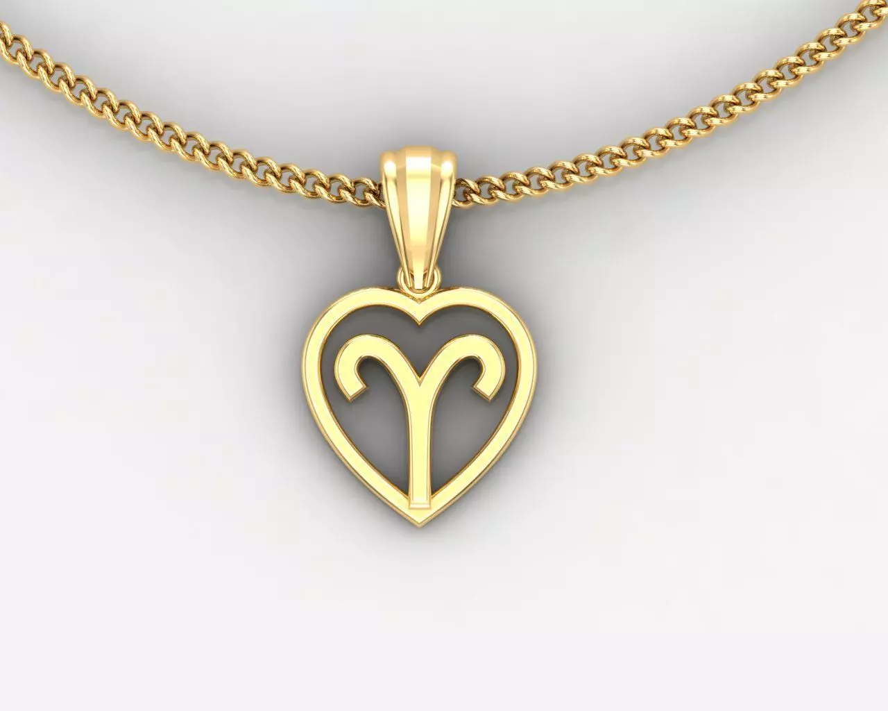18K Gold Aries Pendant V3 3D print model