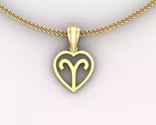 18K Gold Aries Pendant V3