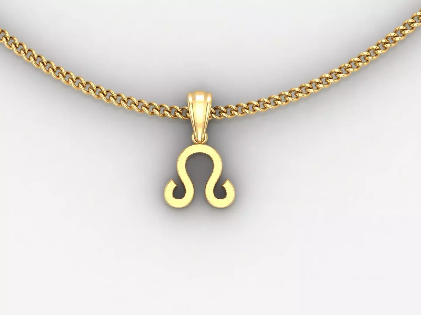 18K Gold Leo Pendant V4 3D print model_0