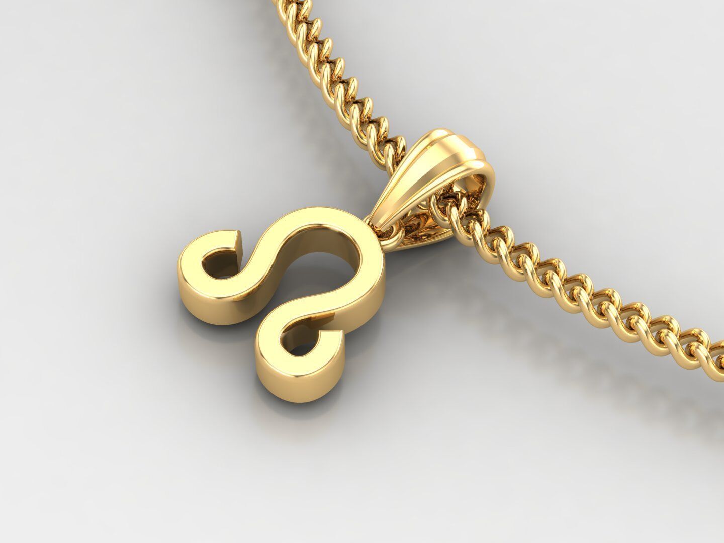 18K Gold Leo Pendant V4 3D print model_2