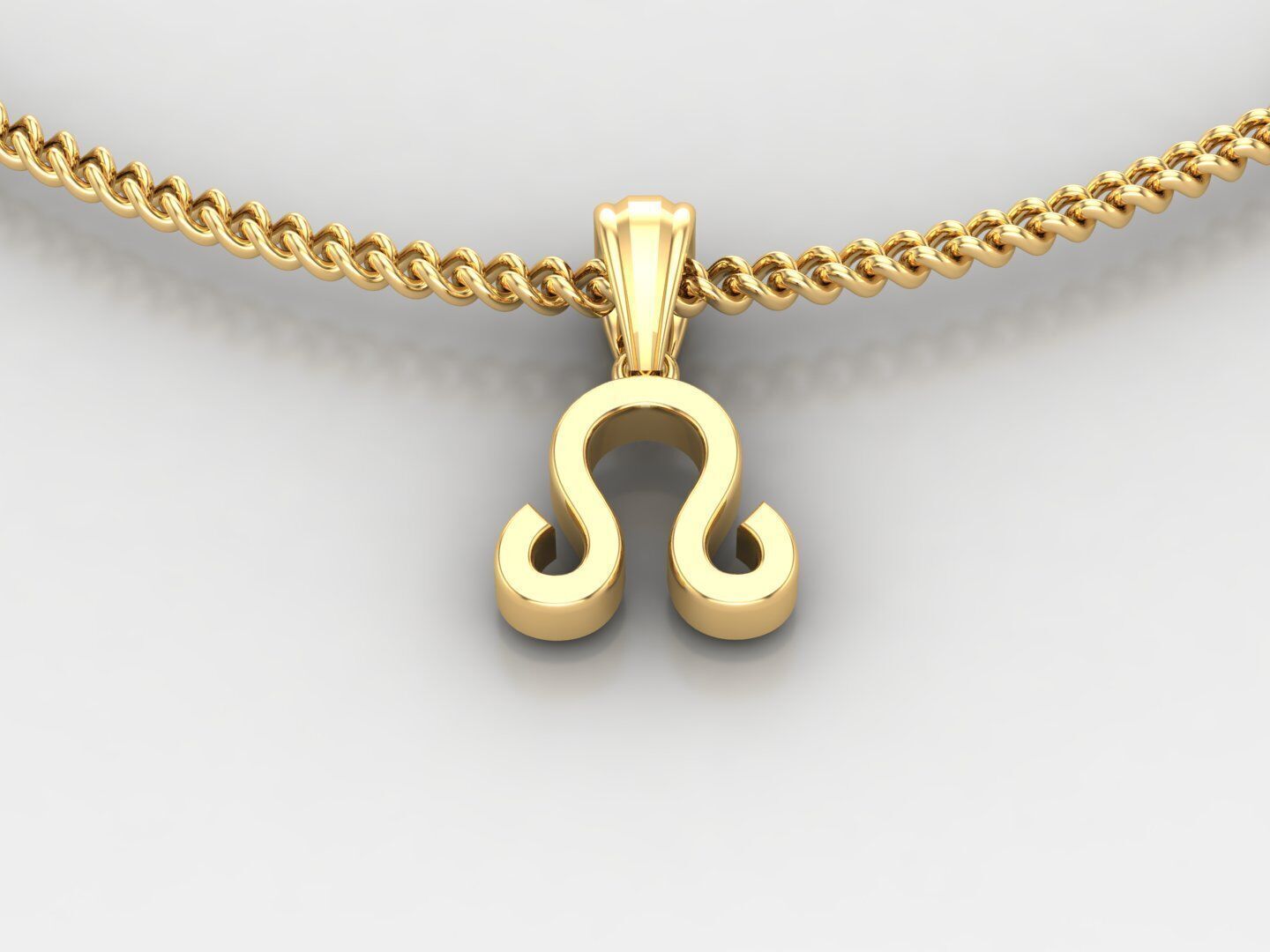 18K Gold Leo Pendant V4 3D print model_3