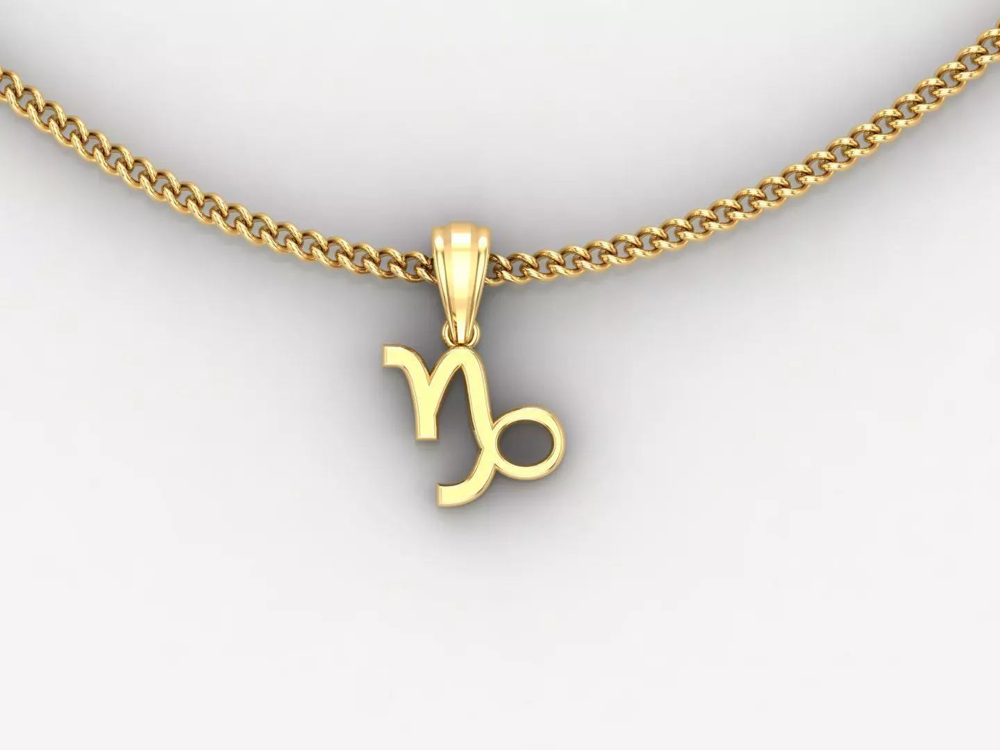 18K Gold Capricom Pendant V4 3D print model_0