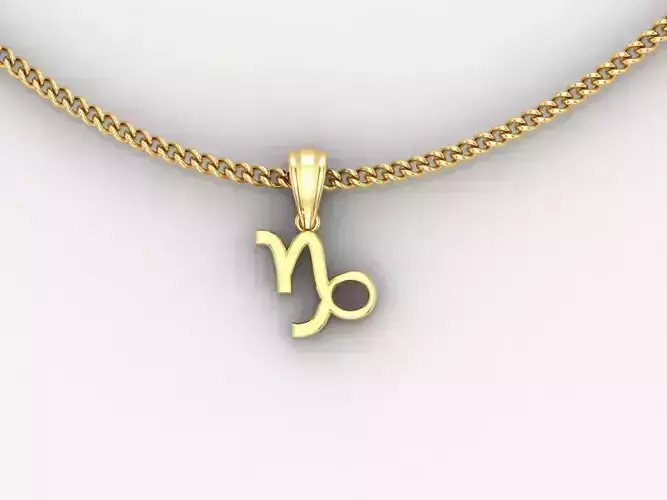 18K Gold Capricom Pendant V4