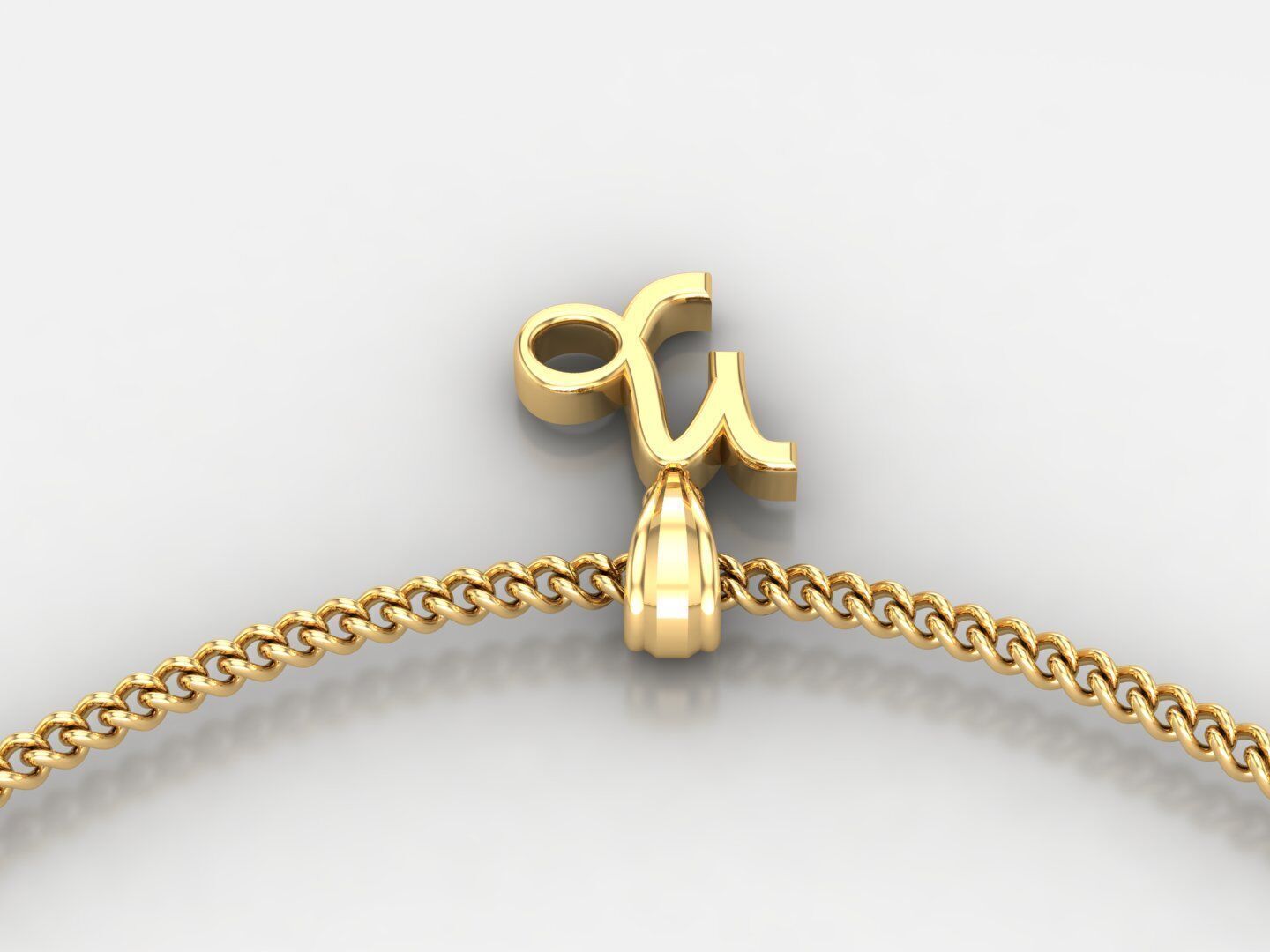 18K Gold Capricom Pendant V4 3D print model_5