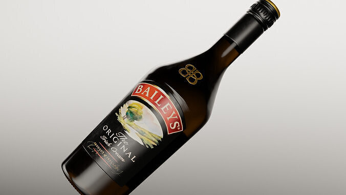 Baileys Irish Cream Alcohol Bottle 3D model 2