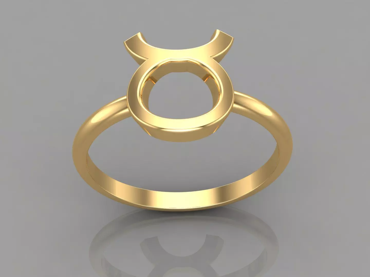 18K Gold Taurus Ring V1 3D print model_0