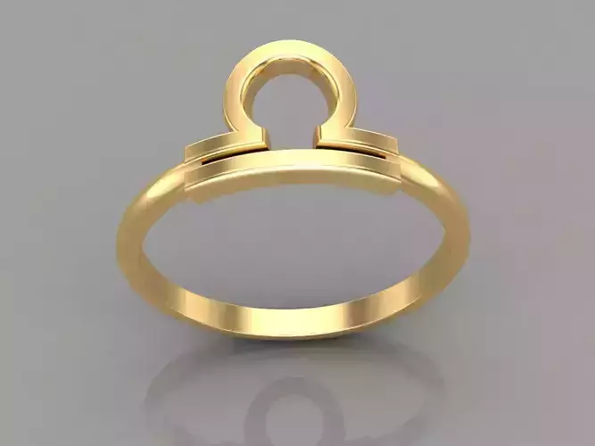 18K Gold Libra Ring V1 3D print model