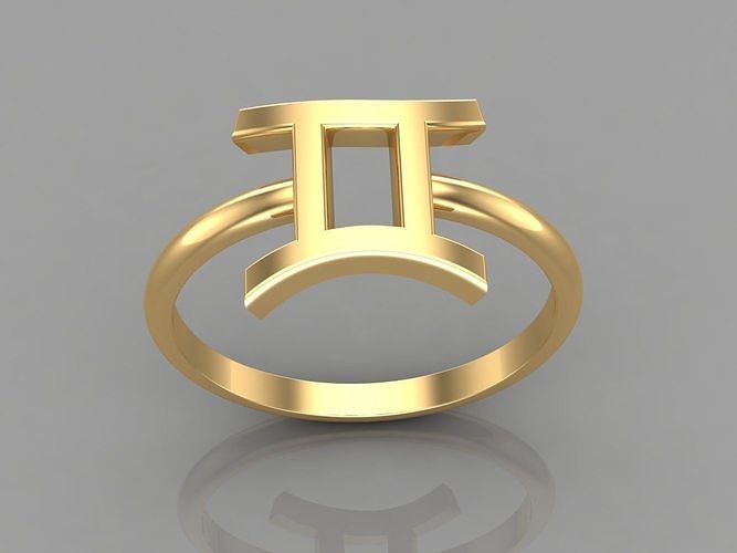 18K Gold Gemini Ring V1 3D print model