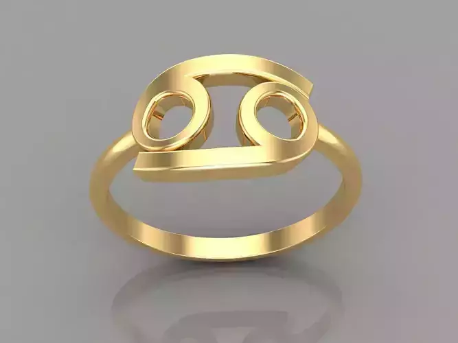 18K Gold Cancer Ring V1