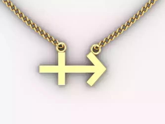 18K Gold Sagittarius Pendant V1