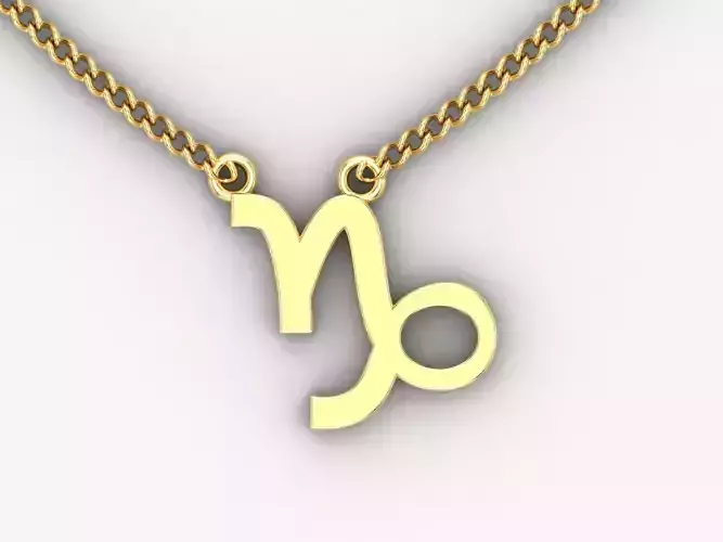 18K Gold Capricom Pendant V1