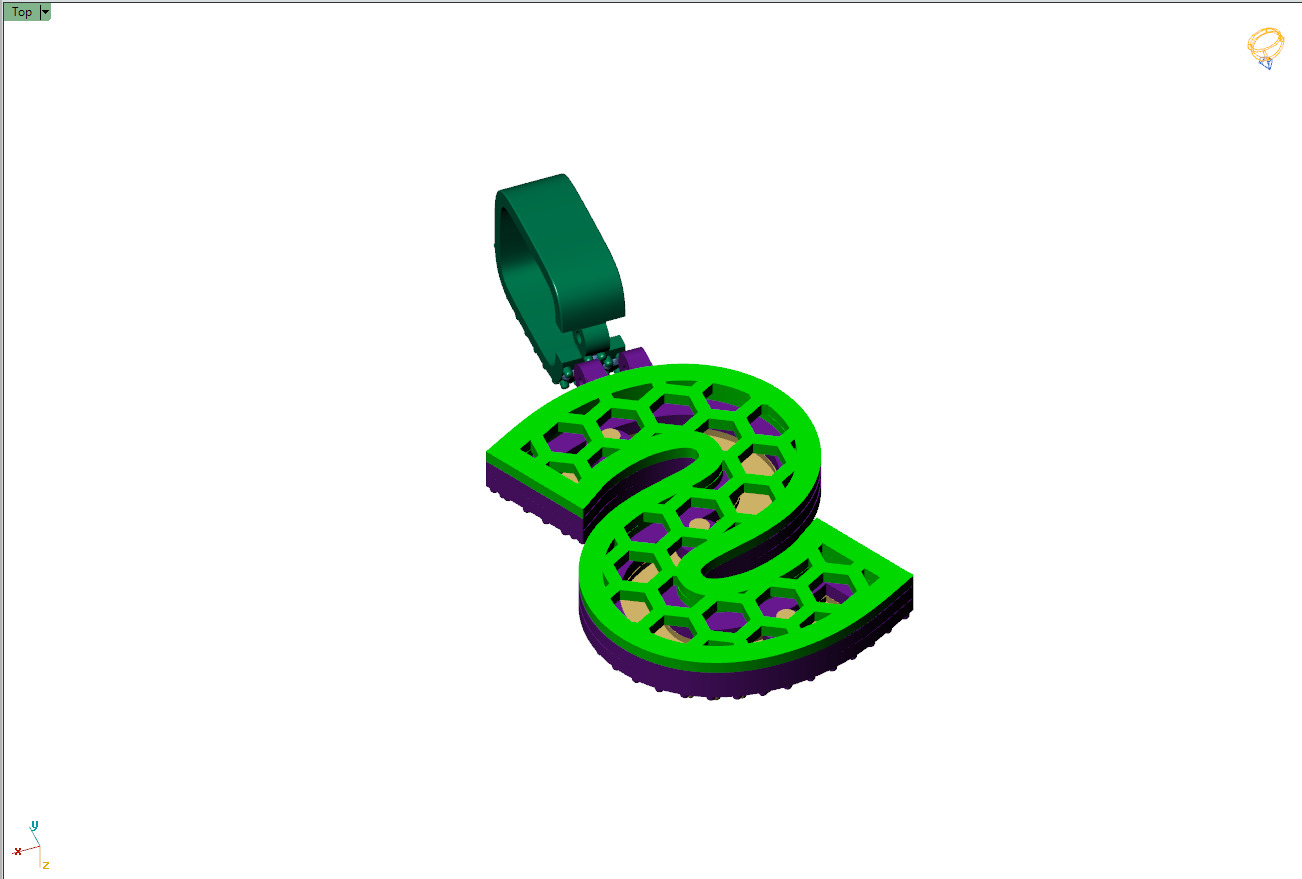 Custom Initial S Letter Diamond Pendant A to Z Alphabet Necklace 3D print model_13