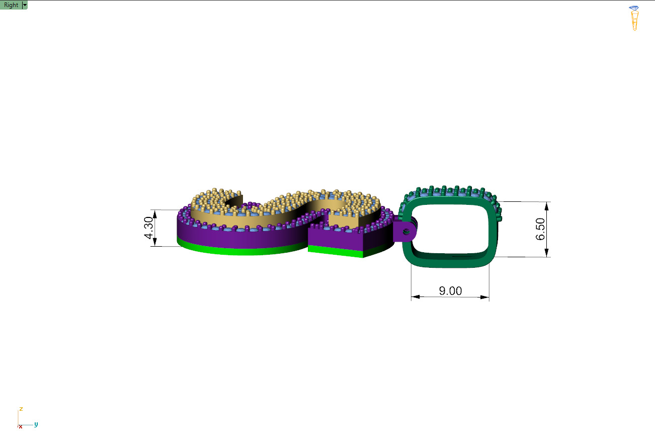 Custom Initial S Letter Diamond Pendant A to Z Alphabet Necklace 3D print model_10