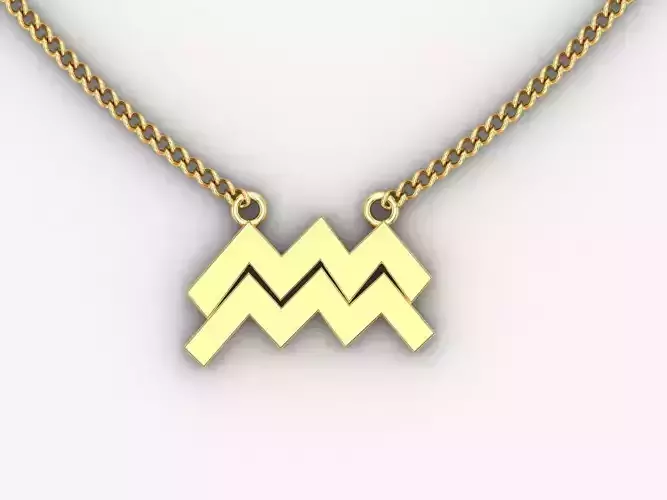18K Gold Aquarius Pendant V1