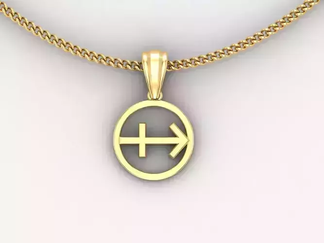 18K Gold Sagittarius Pendant V2