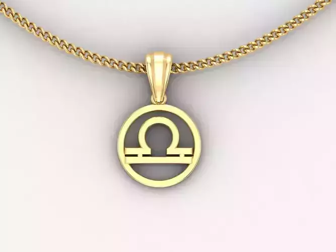 18K Gold Libra Pendant V2