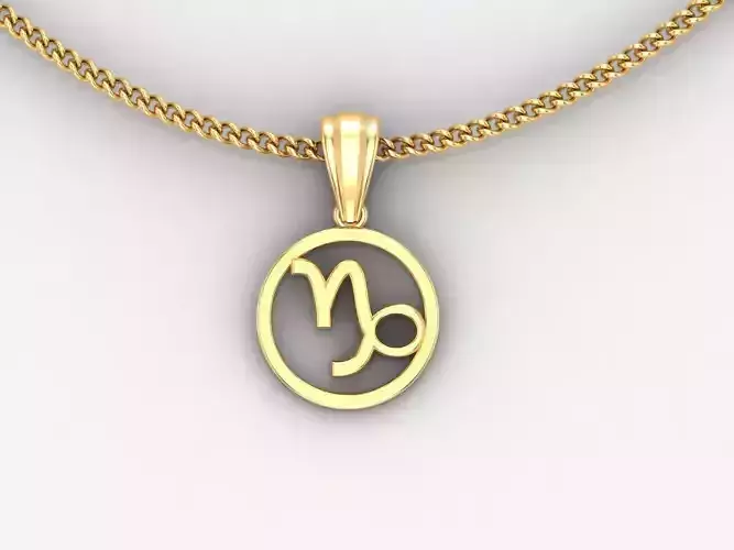 18K Gold Capricom Pendant V2