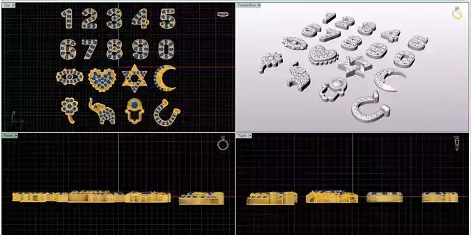 Charms Numeric Diamond Pave Collection