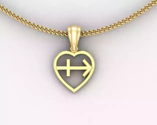 18K Gold Sagittarius Pendant V3
