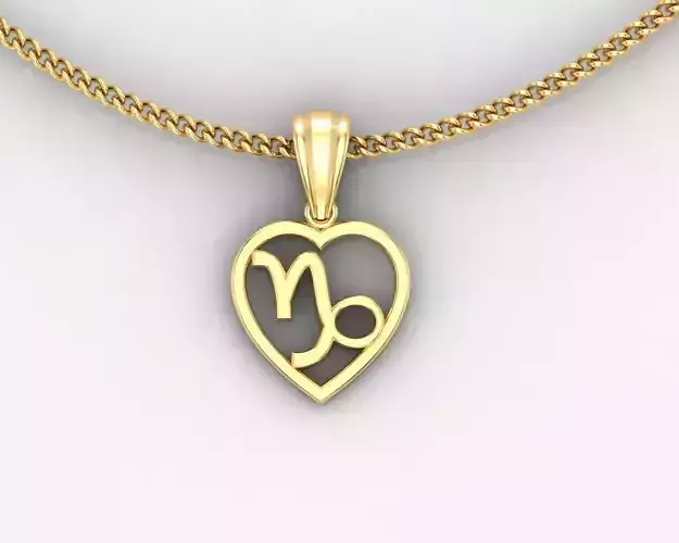 18K Gold Capricom Pendant V3