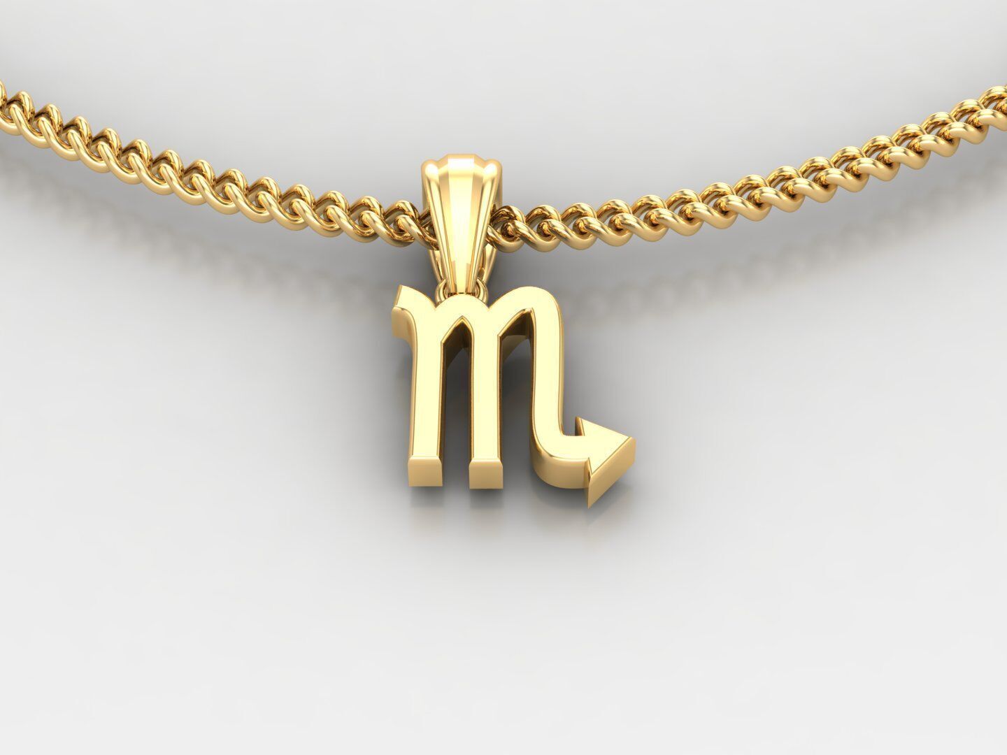 18K Gold Scorpio Pendant V4 3D print model_3
