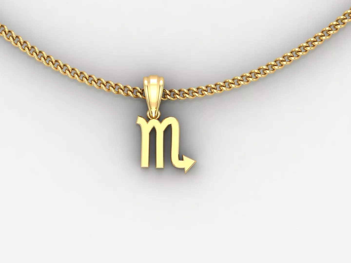 18K Gold Scorpio Pendant V4 3D print model_0