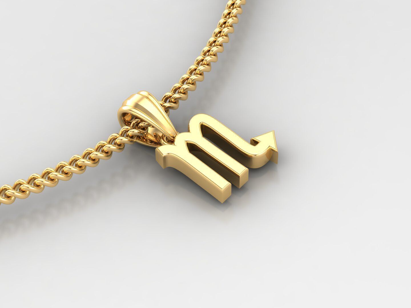 18K Gold Scorpio Pendant V4 3D print model_4