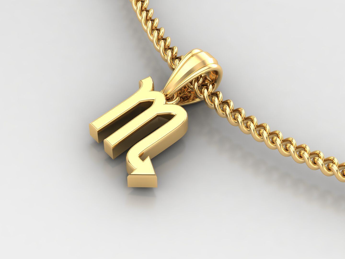 18K Gold Scorpio Pendant V4 3D print model_2