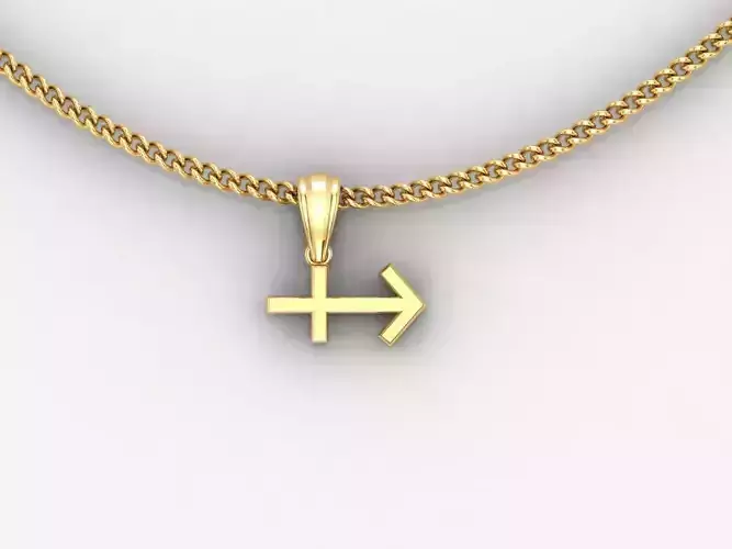 18K Gold Sagittarius Pendant V4