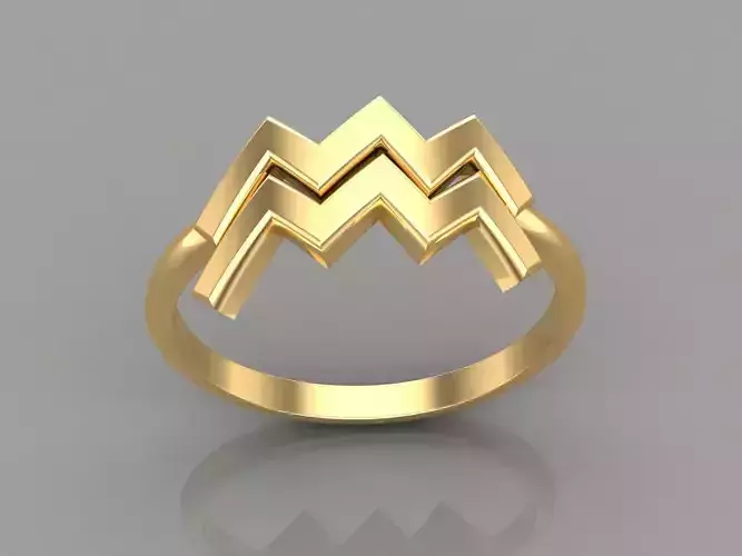 18K Gold Aquarius Ring V1
