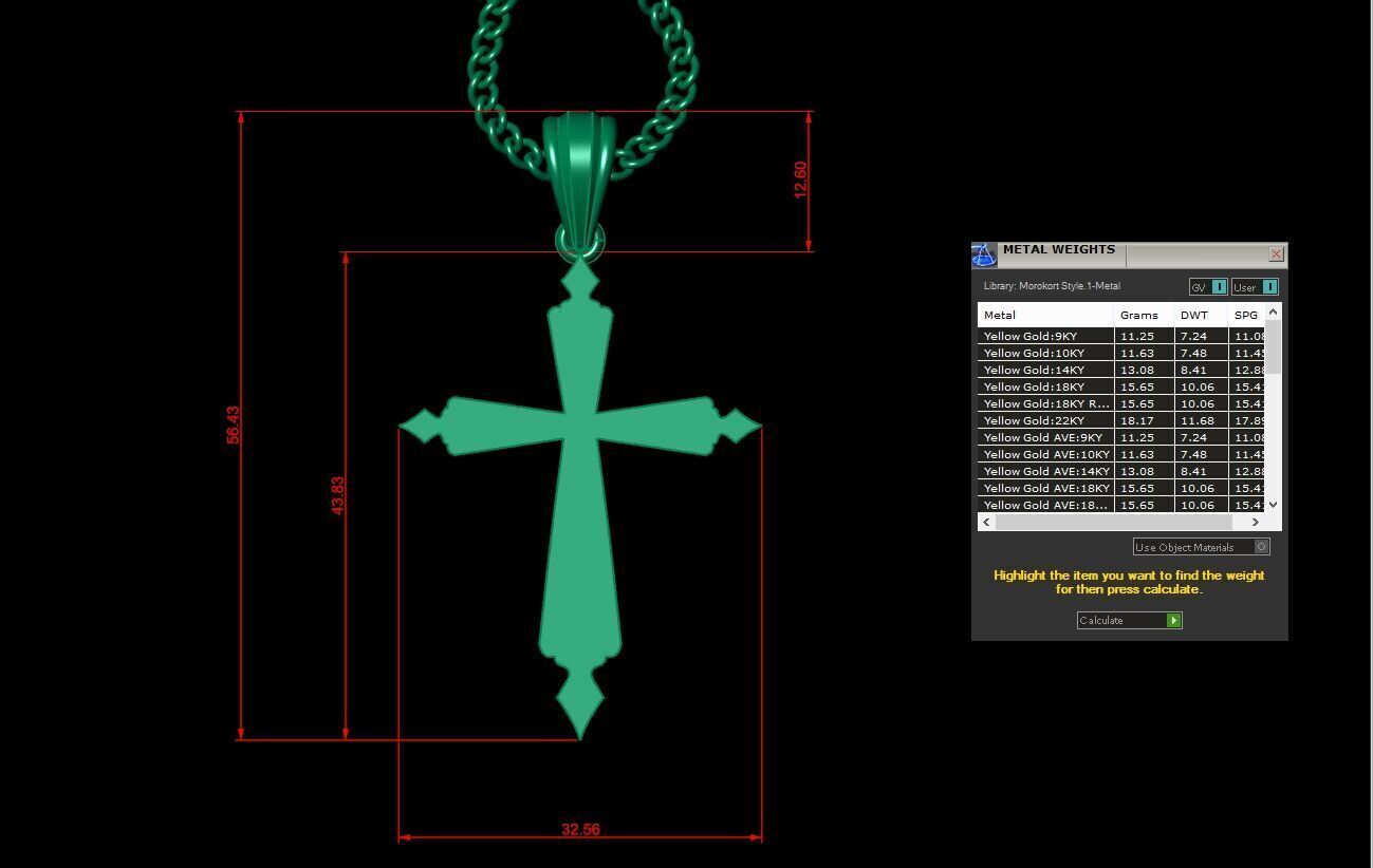 Jesus Christ Cross Pendant 3DM STL 1CP100 3D print model_1