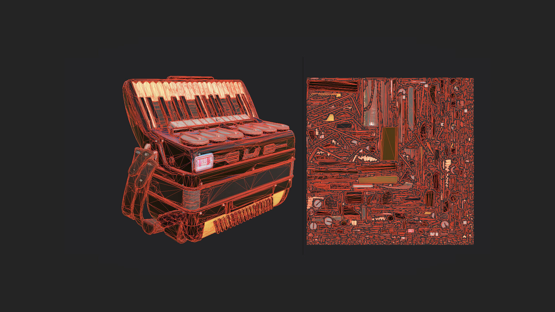 Accordion3D Model 004 Low-poly 3D model_12