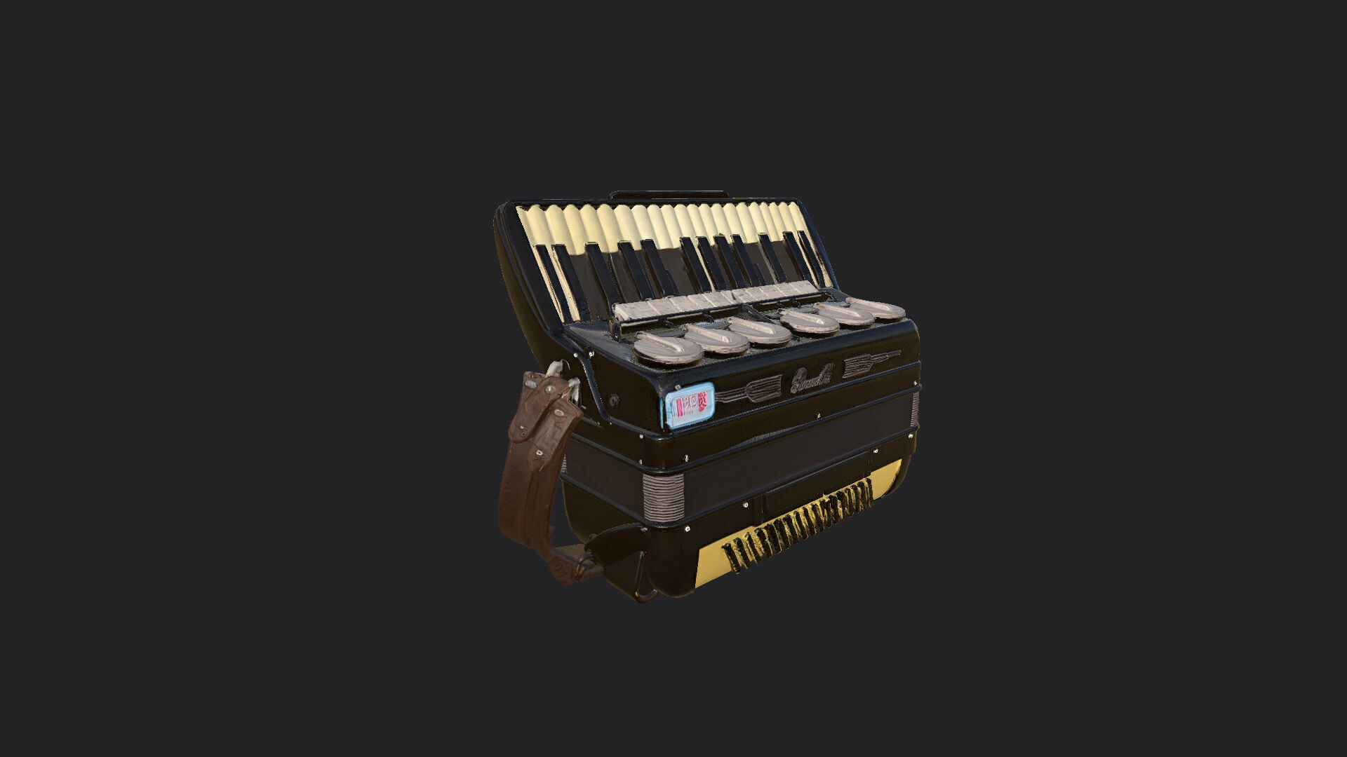 Accordion3D Model 004 Low-poly 3D model_9