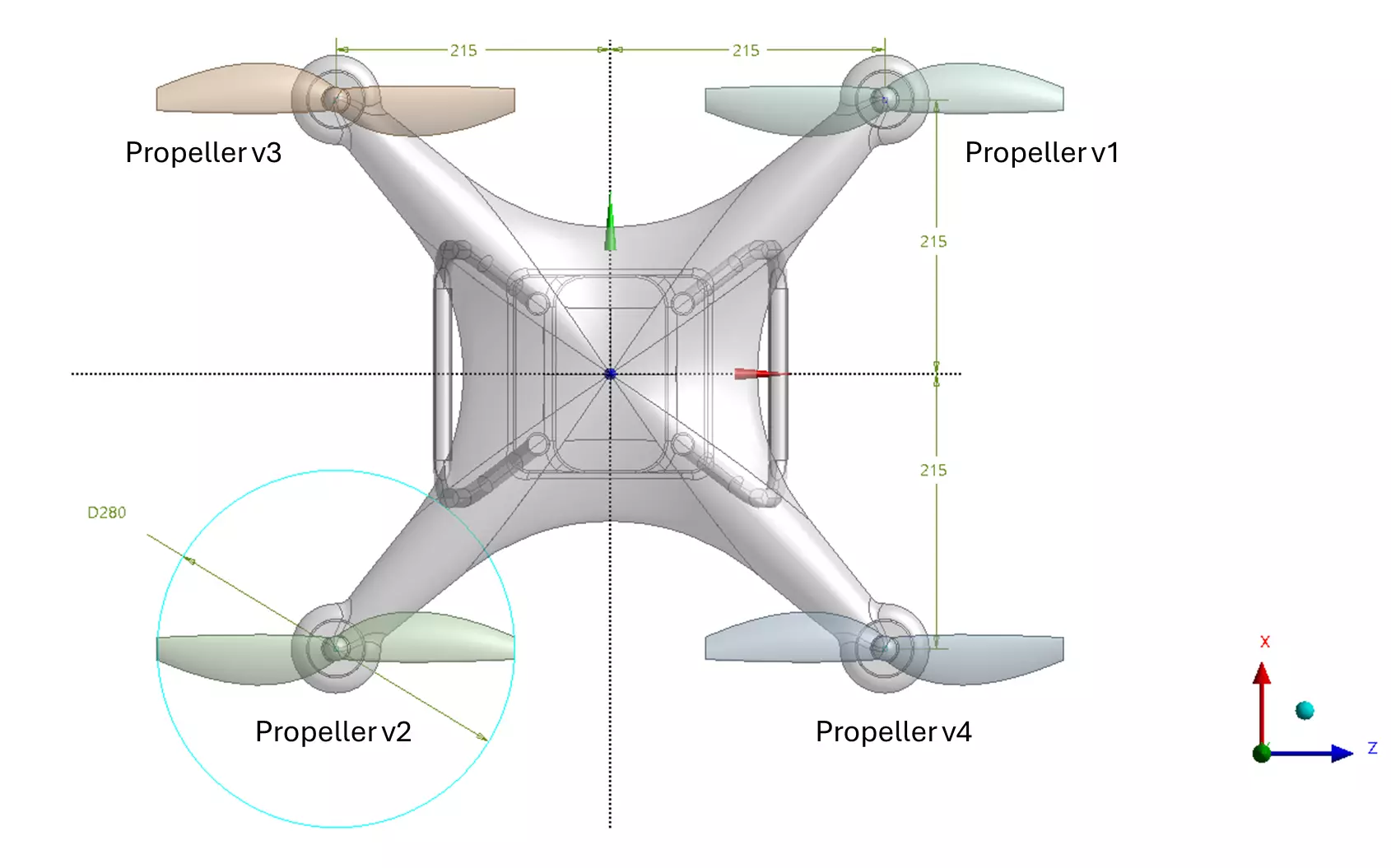 DJI PhanTom 3 solid CAD for CFD 3D model_0